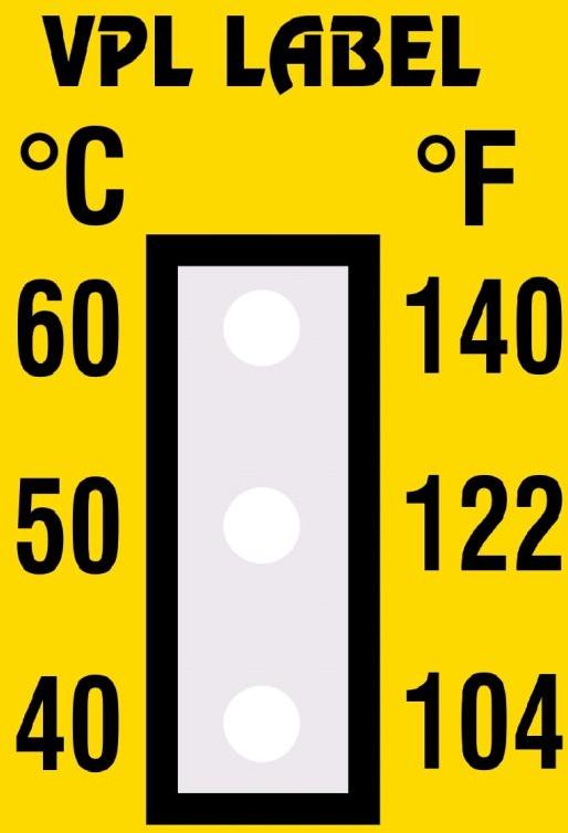 Yellow Three Step Temperature Indicator Label, for Industrial, Specialities : Waterproof, Anti Static