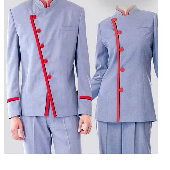 French Terrain Plain Cotton housekeeping uniform, Size : Medium