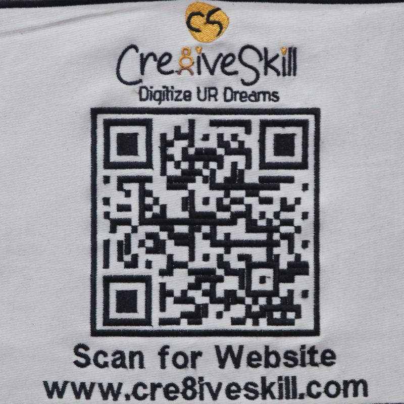 Custom Embroidered QR Code Patches, for Garments Use, Bags, Feature