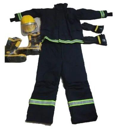 Full Sleeves Polyester Fire Fighting Proximity Suit, Color : Dark Blue