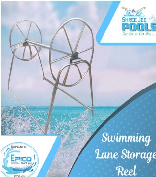 Epico Steel Swimming Lane Storage Reel, Capacity : 9 Lines (4 inch x 60 ft)