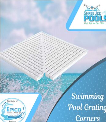 Epico Fiberglass Swimming Pool Grating Corners, Color : White