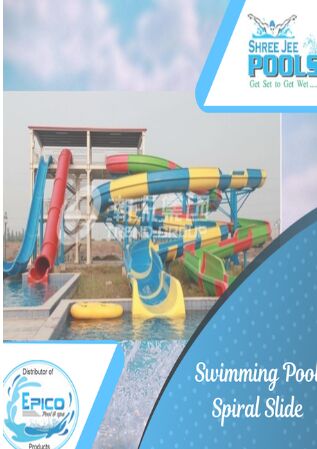 Epico Custom Swimming Pool Spiral Slide, Color : Multi