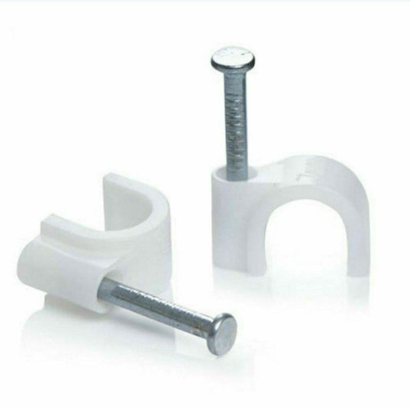 Polished Plastic Single Nail Clip 25mm for Cable Fittings