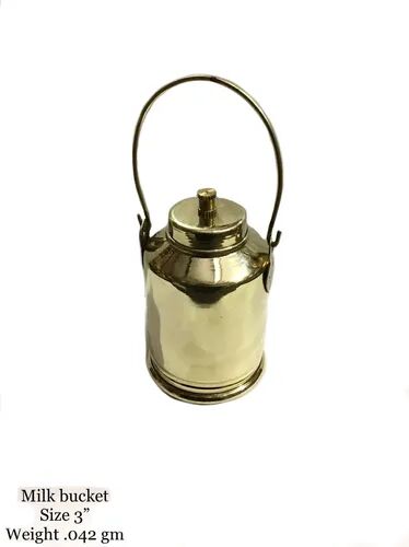 Golden Antique Brass Milk Bucket, Size : 3'Inches