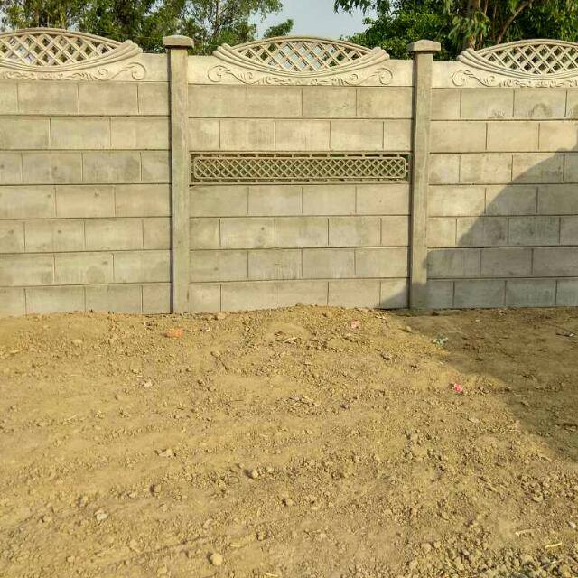 Grey Concrete Compound Boundary Wall