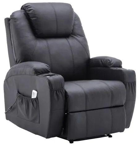 Leathrette Black Manual Recliner Chair