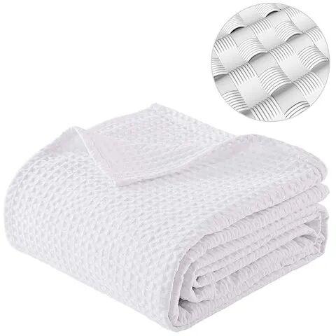 Multicolor Plain Waffle Weave Cotton Blanket, Size : Single Bed
