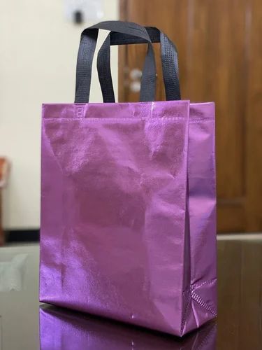 Stylish BOPP Laminated Shopping Bag, Size : 14x17+5