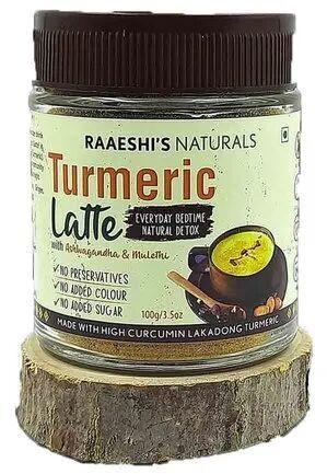 Raaeshis Naturals Turmeric Latte Powder, Packaging Type : Jar