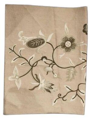 Embroidery COTTON CANVAS Embroidered Rug, Size : 30*50'' inch