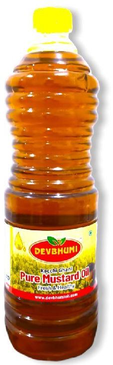 Kachi ghani mustard oil 1 litre, for Cooking, Form : Liquid