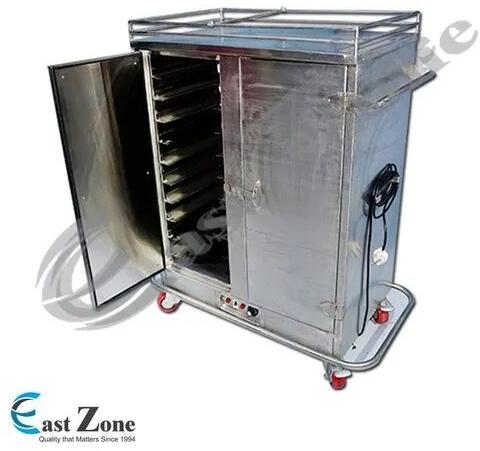 Rectangle Stainless Steel Hot Food Trolley, Capacity : 20-30 Tray