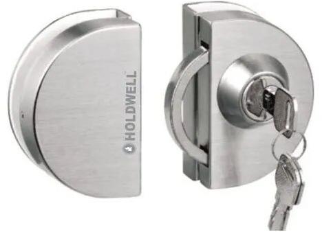 Stainless Steel Glass Door Lock, Color : Silver