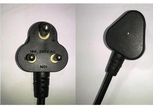 Three Pin Power Cord, Color : Black