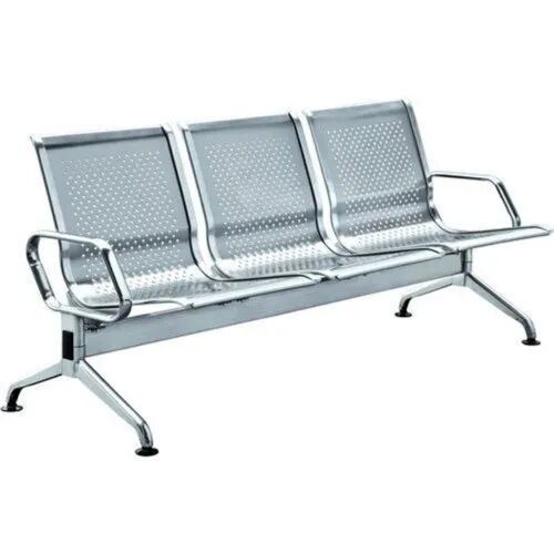 Stainless Steel Waiting Chair, Color : Silver