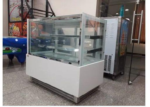 Glass Pastry Display Counter, Color : Grey