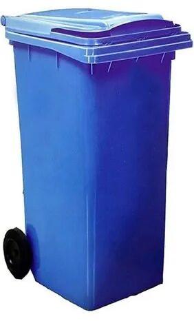 Fiber Wheel Dustbin, Color : Blue