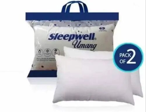 Rectangular Polyester Fibre White Sleepwell Pillow