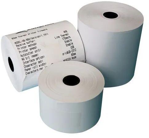 Plain thermal paper rolls, Size : 50mm, 57mm, 55mm, 80mm, 110mm