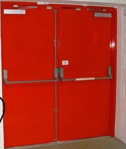 Galvanized Emergency Exit Door, Color : Red