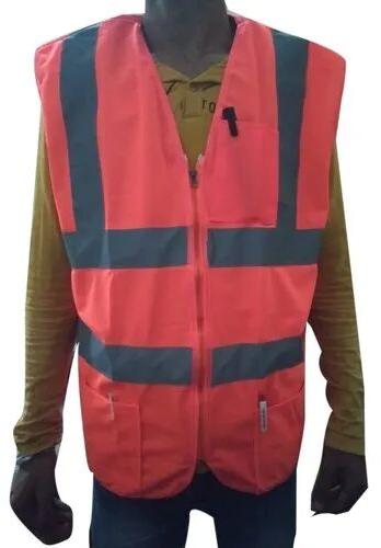 Polyester Reflective Safety Jacket, for Construction, Size : M