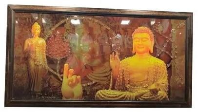 Crystal Glass Spiritual Buddha Painting, Color : Brown