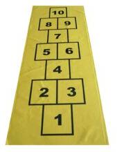 Polished PVC Hopscotch Play Set, Color : Black, Yellow