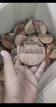 Wood Beard Comb, Color : Brown