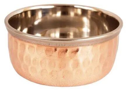 Round Copper Hammered Bowl, for Restaurant, Features : Corrosion Resistant