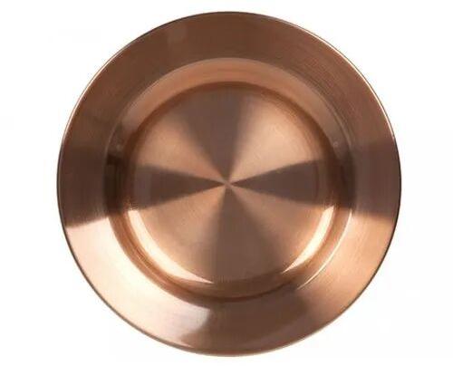 Round Copper Pooja Plate