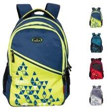 Cosmus Printed Polyester School Backpack Bag, Color : Yellow Navy Blue
