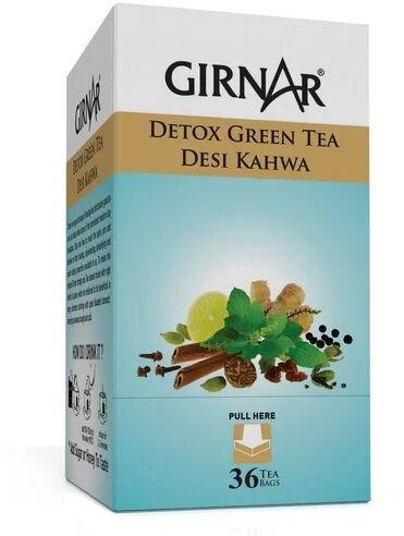 Girnar Detox Green Tea Bag, Packaging Type : Carton Box