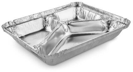 Aluminium foil container 3 compartments, for Packaging Food, Feature : Eco Friendly, Good Quality, High Strength