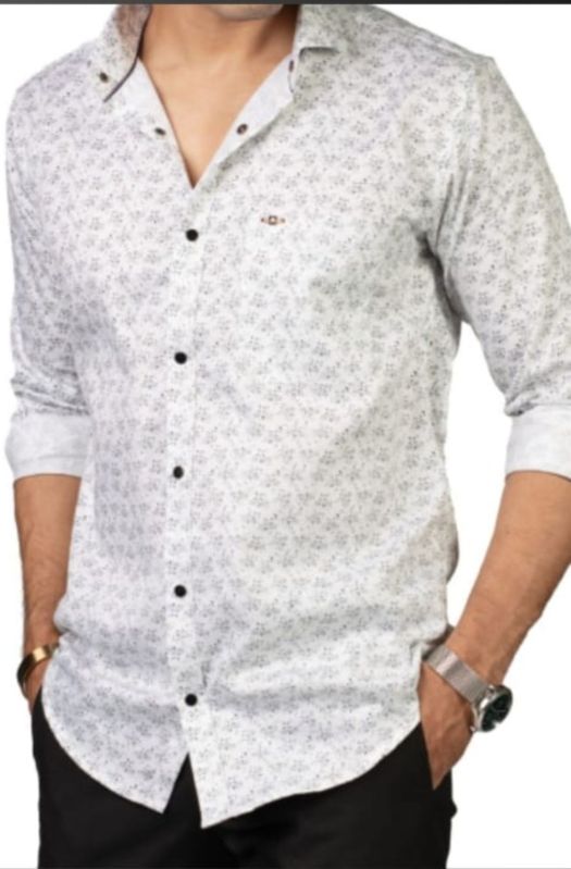 Collar Neck Cotton Men's Printed Shirt, Speciality : Quick Dry, Eco-Friendly, Breathable