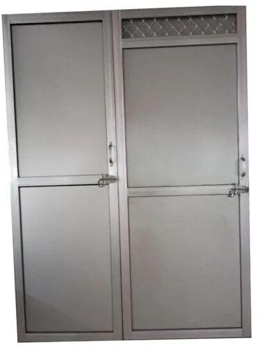 Powder Coated Aluminum Bathroom Door, Color : Brown