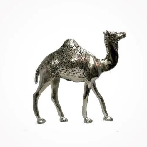 Silver Plated Brass Camel Statue, Packaging Type : Box