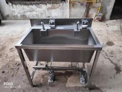 Foot Operated Stainless Steel Wash Basin