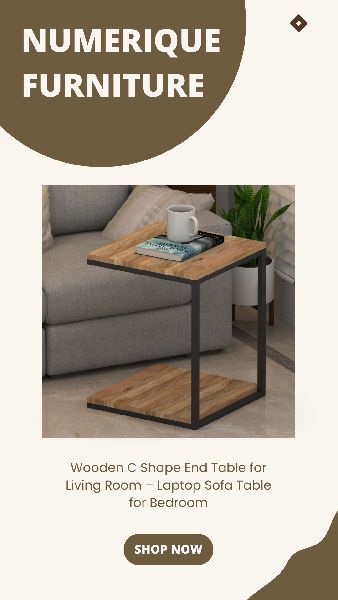 Polished 100% Solid Wood Side Tables, for Home, Size : 24 × 24 × 30 Inch