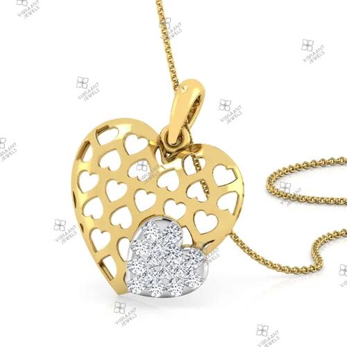 Modern Gold Diamond Pendant