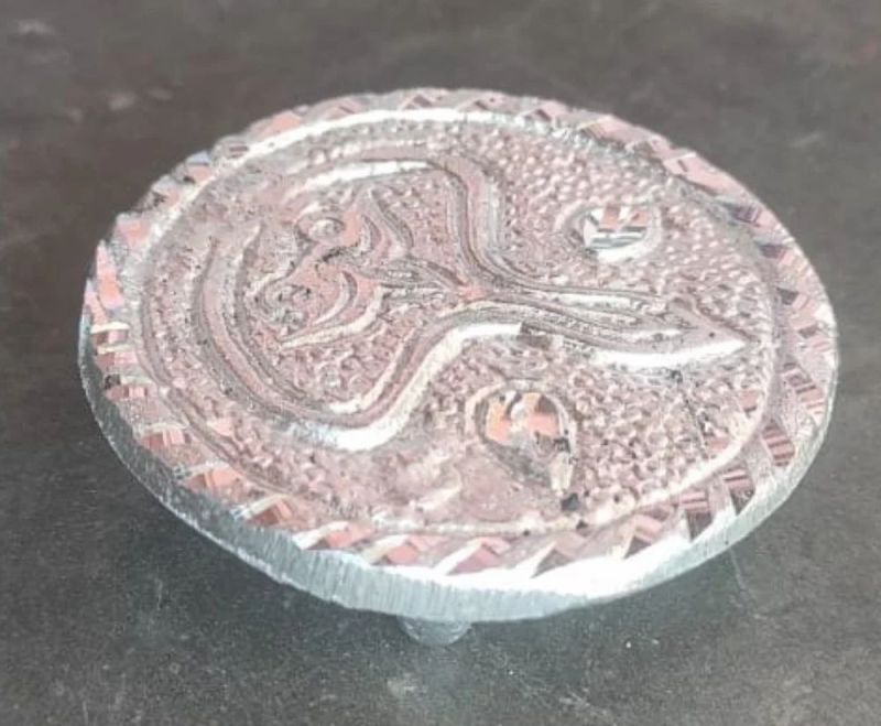 Round Silver Pooja Chowki