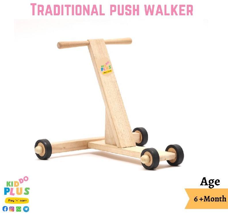 Smooth Wooden Traditional Push Walker, Color : customizble