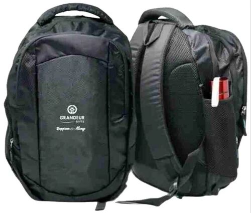 Black Sport Backpack Bag, Pattern : Printed