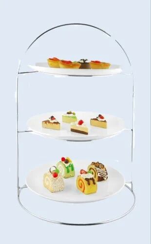 Stainless Steel Cake Stand, for Restaurant, Color : Silver