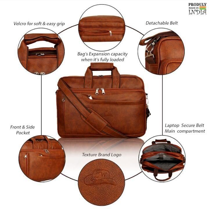 Brown Plain Leather Office Bags, Size Mutlisize, Gender Unisex at