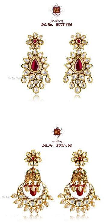 Artificial kundan jewelry earrings, Occasion : Wedding