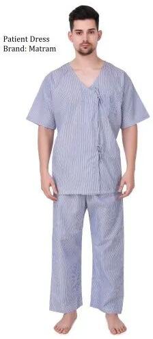 Matram Striped Polyester Mix Cotton Patient Uniform, for Hospitals, Nursing Homes, Etc.