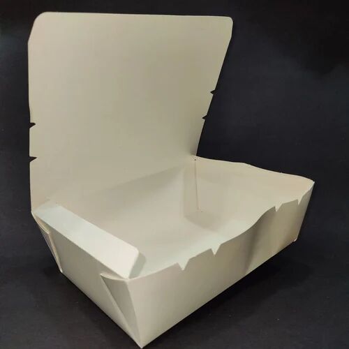 Square Paper Food Packing Box, Color : White