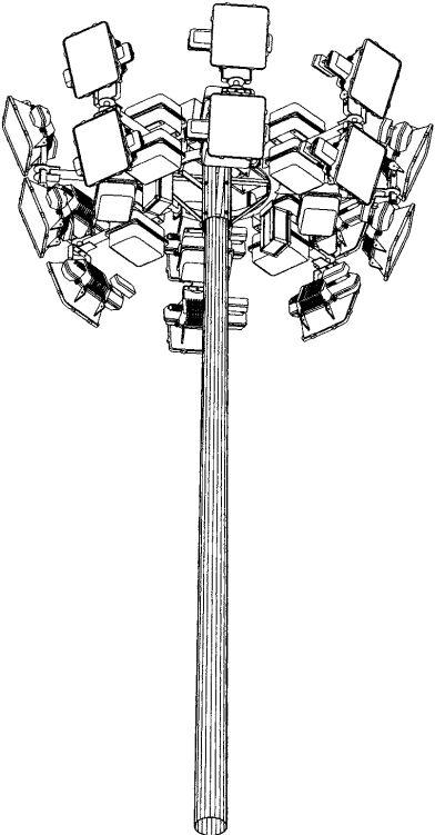 High Mast Pole - With Integrated Lighting