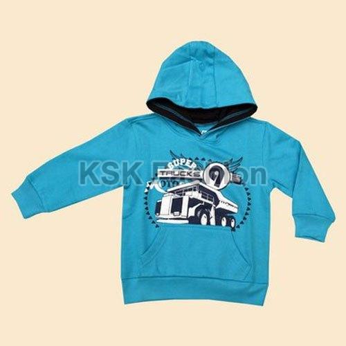 Multicolour Full Sleeves Printed Hoodied Casual Kids Hoodies, Stitch Type : Stitched